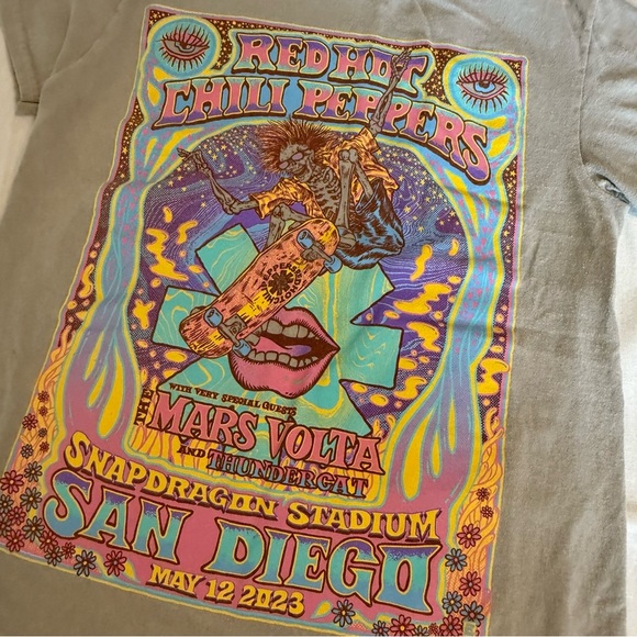 Red Hot Chili Peppers 2023 San Diego The Mars Volta & Thundercat Shirt Sz small - Picture 2 of 6
